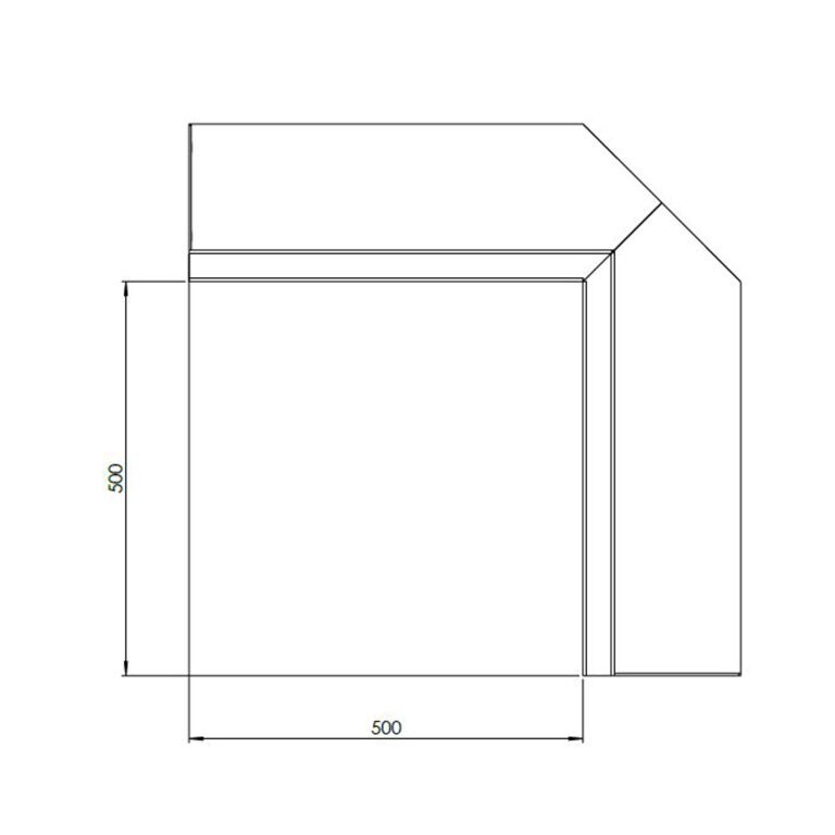 Powder coated steel retaining wall inside corner 50 x 50 cm (height 30 cm)