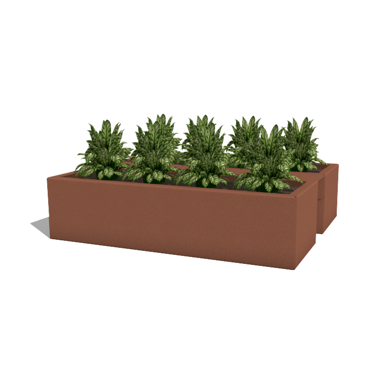 Powder coated steel balcony planter 60 cm
