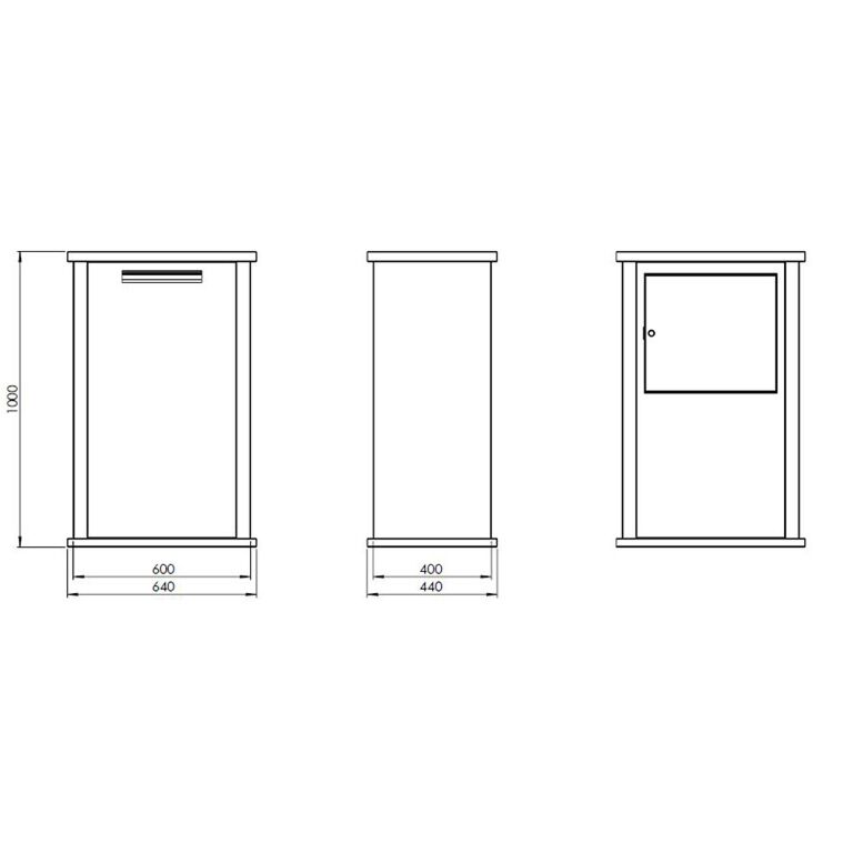 Powder coated steel letterbox Arizona Type M