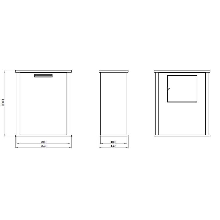 Powder coated steel letterbox Arizona Type L