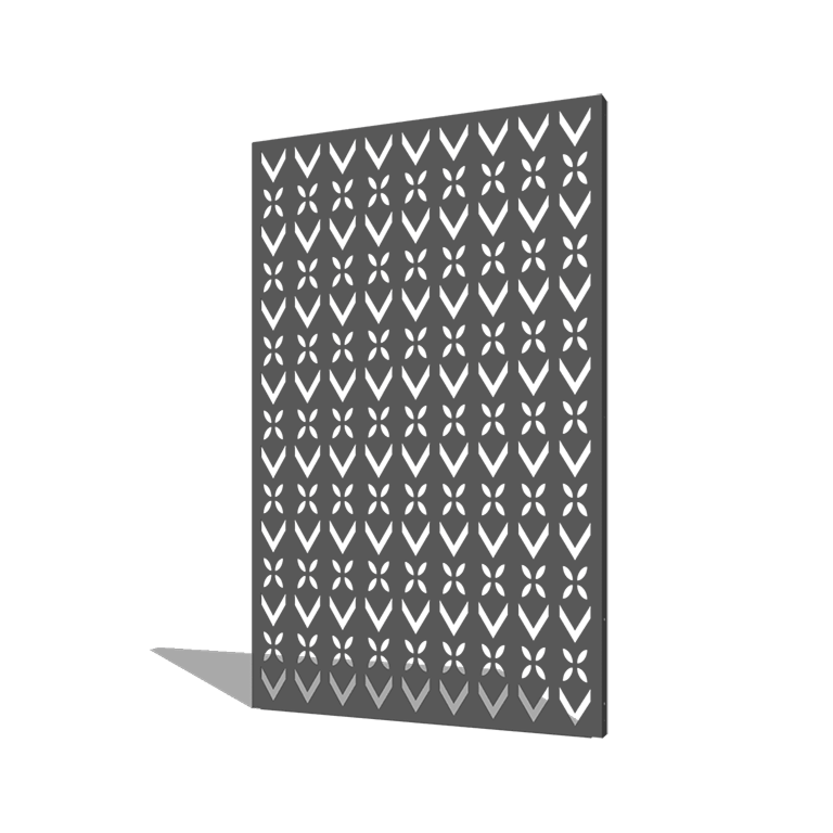 Powder coated steel panel roof motif composition 1 120 x 6 x 190 cm
