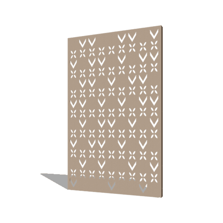 Powder coated steel panel roof motif composition 5 120 x 6 x 190 cm