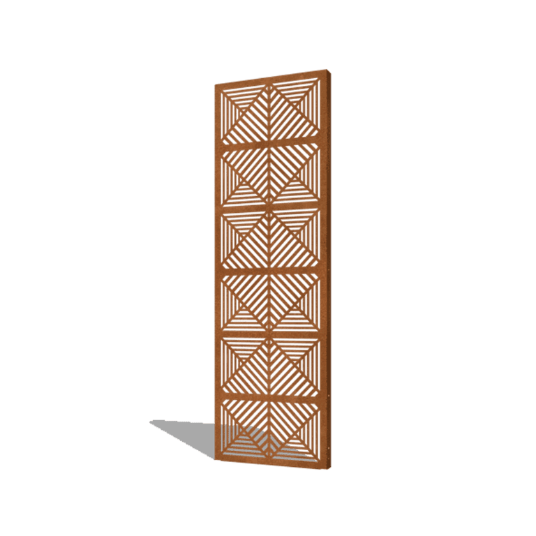 Corten steel panel lines composition 1 60 x 6 x 190 cm