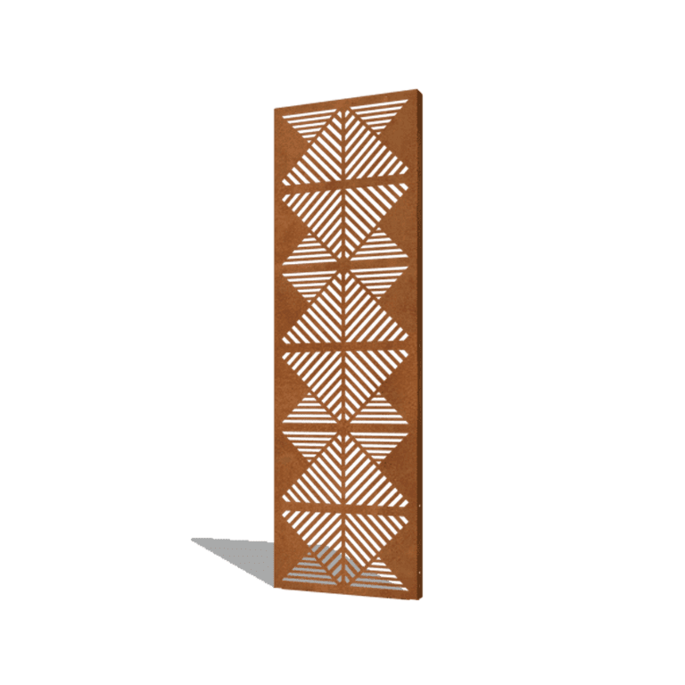 Corten steel panel lines composition 2 60 x 6 x 190 cm