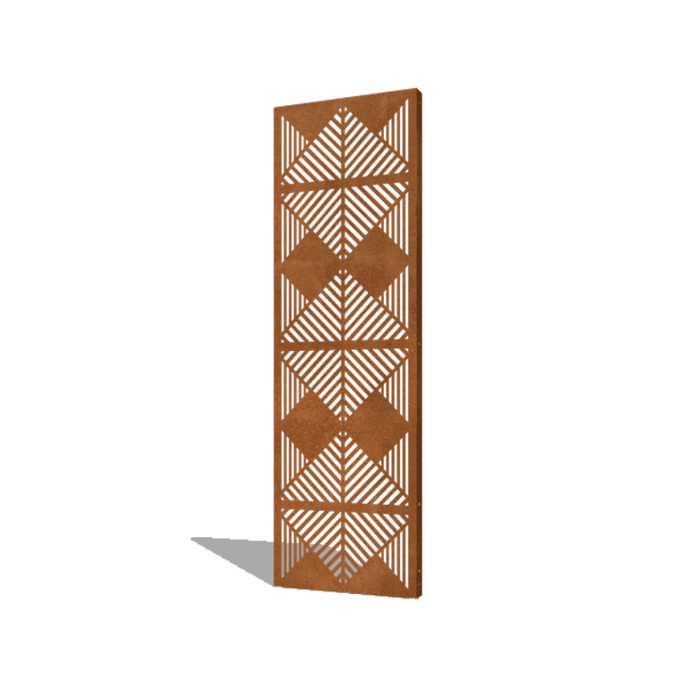 Corten steel panel lines composition 3 60 x 6 x 190 cm