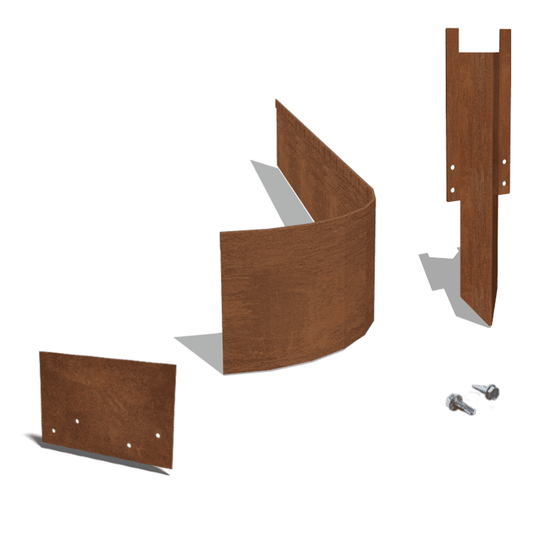 Corten steel border edge FLEX flattened 23 cm complete set per 24 metres