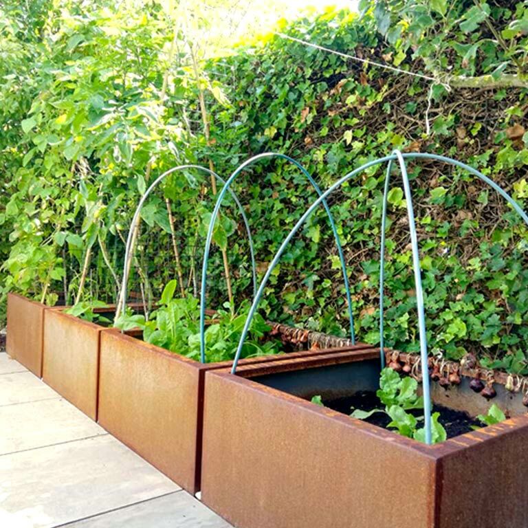 Corten steel welded planters Montana 80 x 80 x 40 cm