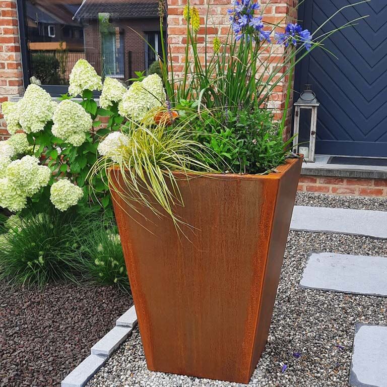 Corten steel welded planters Cone 80 x 80 x 100 cm