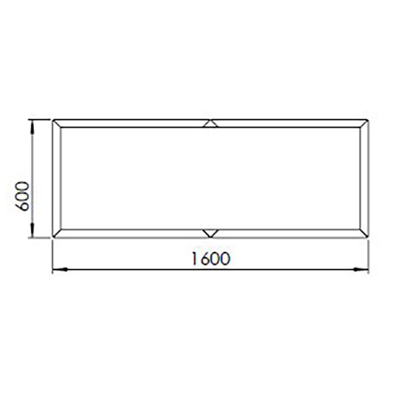 Powder coated steel planter Texas xxl 160 x 60 cm