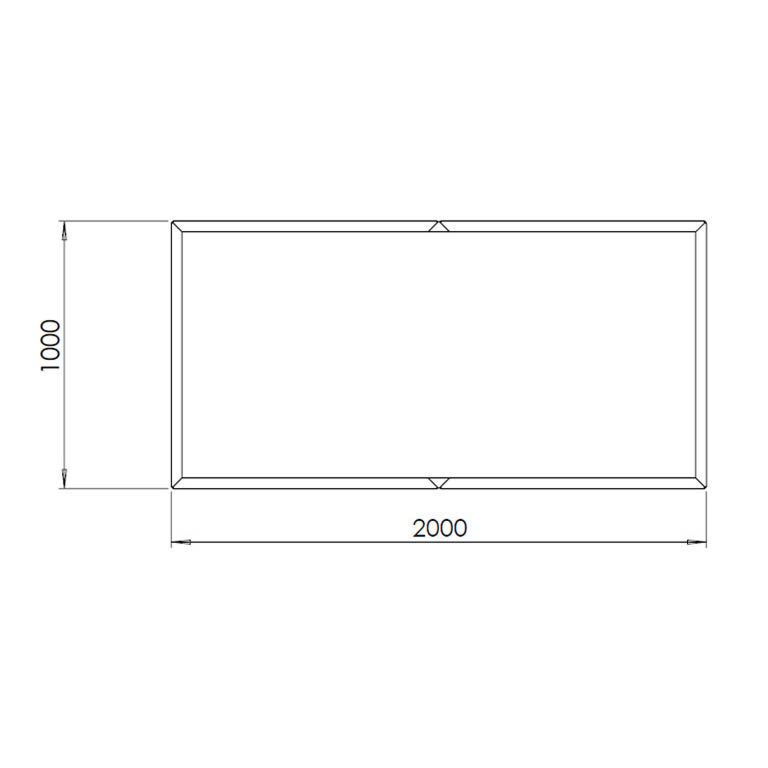 Powder coated steel planter Texas xxl 200 x 100 cm