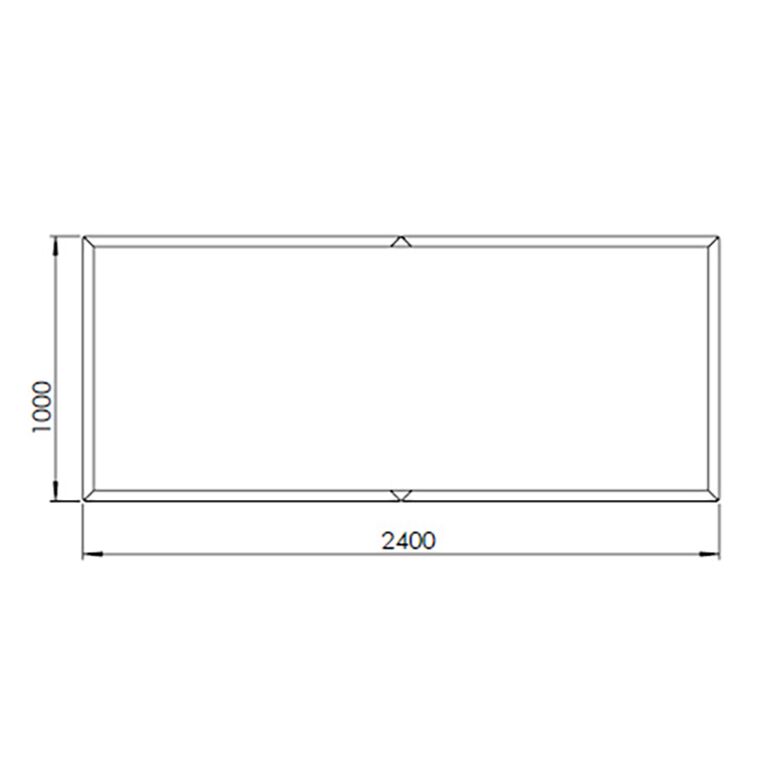 Powder coated steel planter Texas xxl 240 x 100 cm