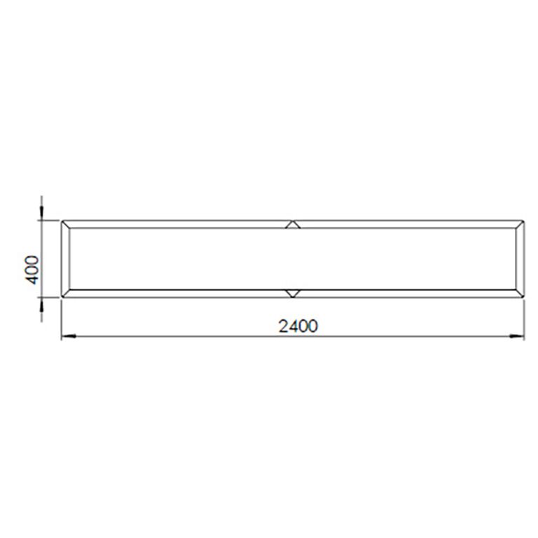 Powder coated steel planter Texas xxl 240 x 40 cm