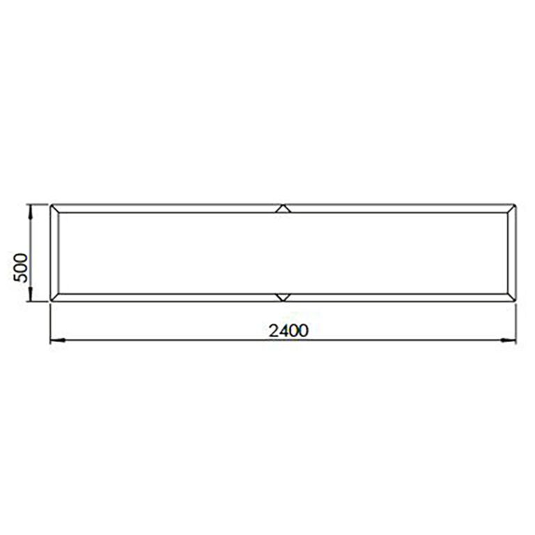 Powder coated steel planter Texas xxl 240 x 50 cm