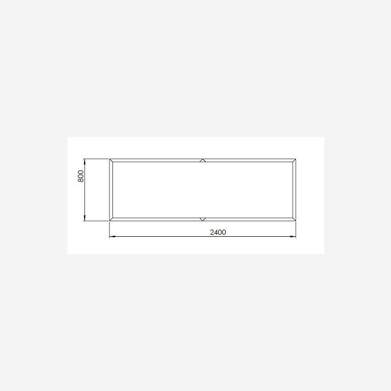 Powder coated steel planter Texas xxl 240 x 80 cm