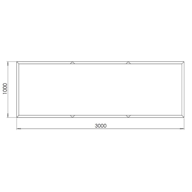Powder coated steel planter Texas xxl 300 x 100 cm