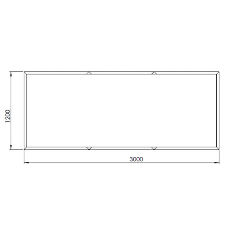 Powder coated steel planter Texas xxl 300 x 120 cm