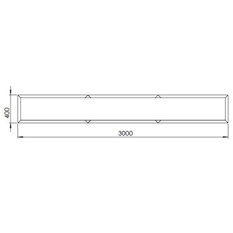 Powder coated steel planter Texas xxl 300 x 40 cm
