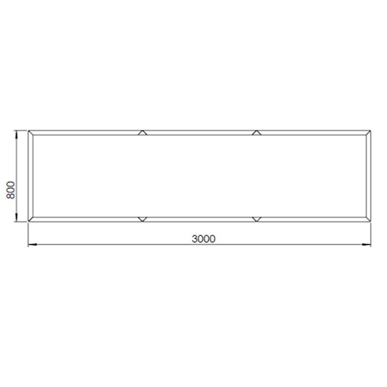 Powder coated steel planter Texas xxl 300 x 80 cm