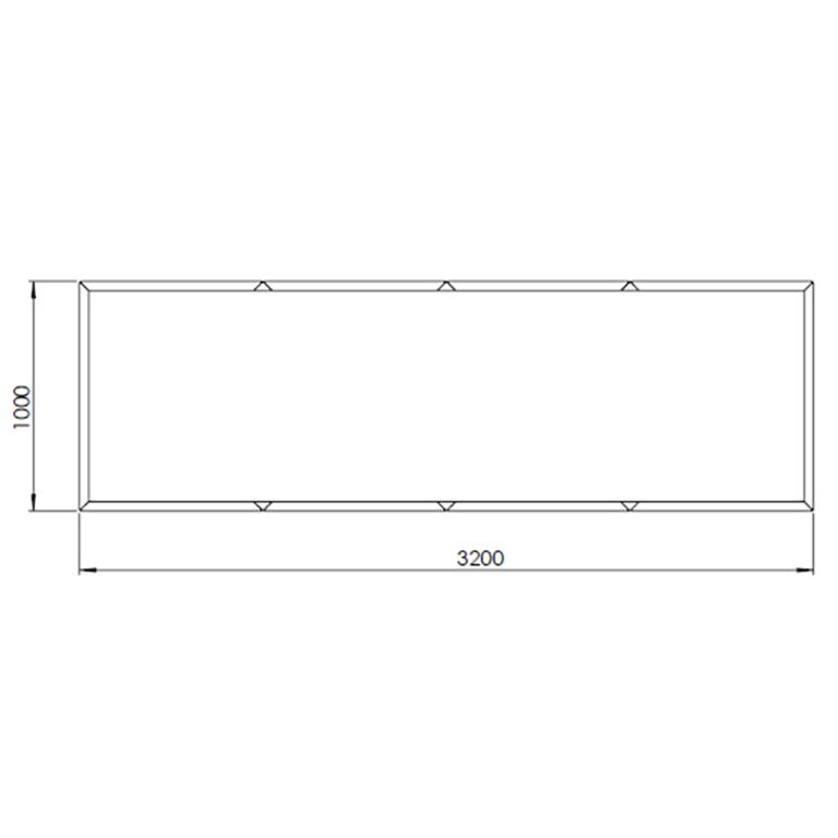 Powder coated steel planter Texas xxl 320 x 100 cm