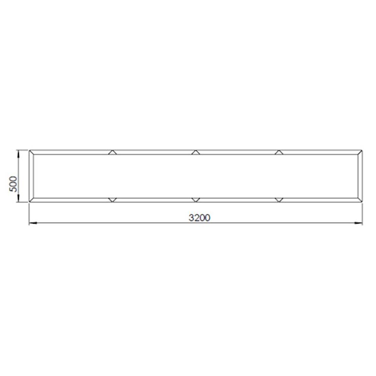 Powder coated steel planter Texas xxl 320 x 50 cm