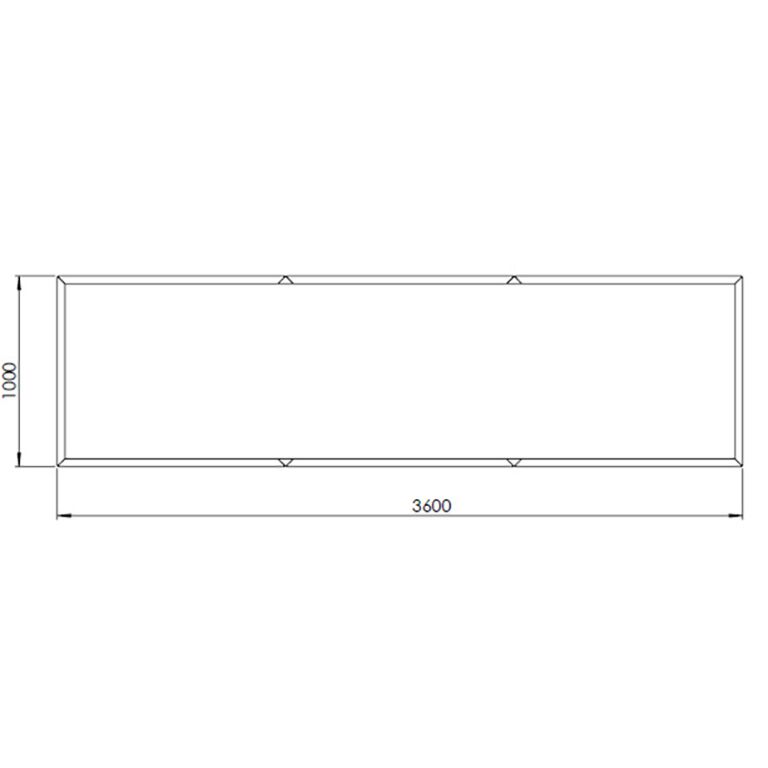 Powder coated steel planter Texas xxl 360 x 100 cm