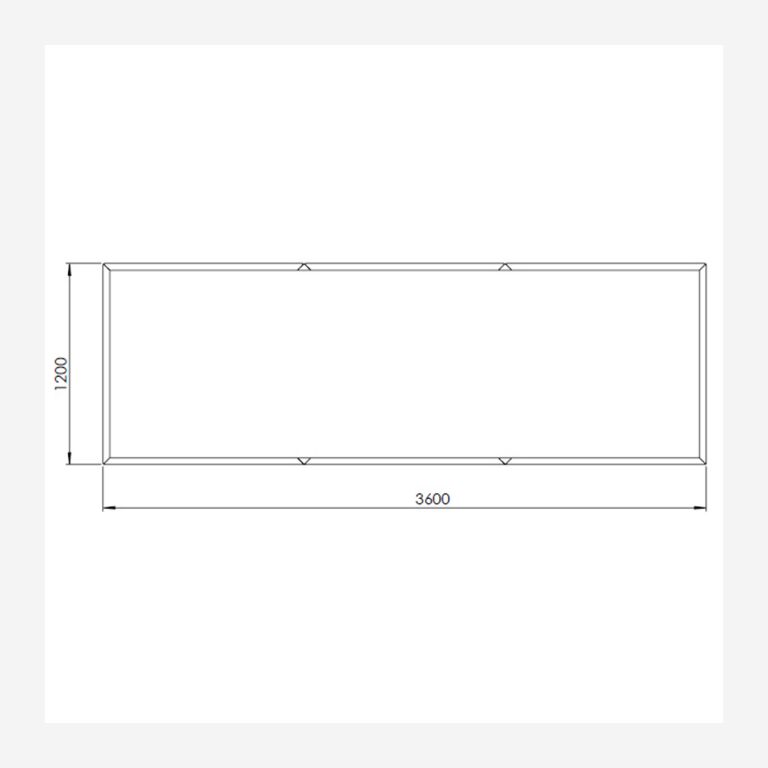 Powder coated steel planter Texas xxl 360 x 120 cm