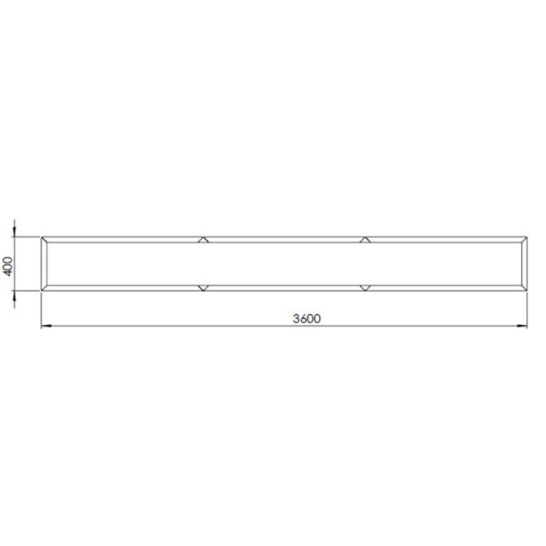Powder coated steel planter Texas xxl 360 x 40 cm