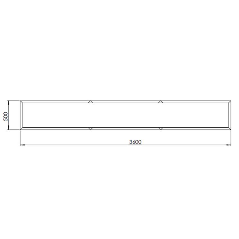 Powder coated steel planter Texas xxl 360 x 50 cm