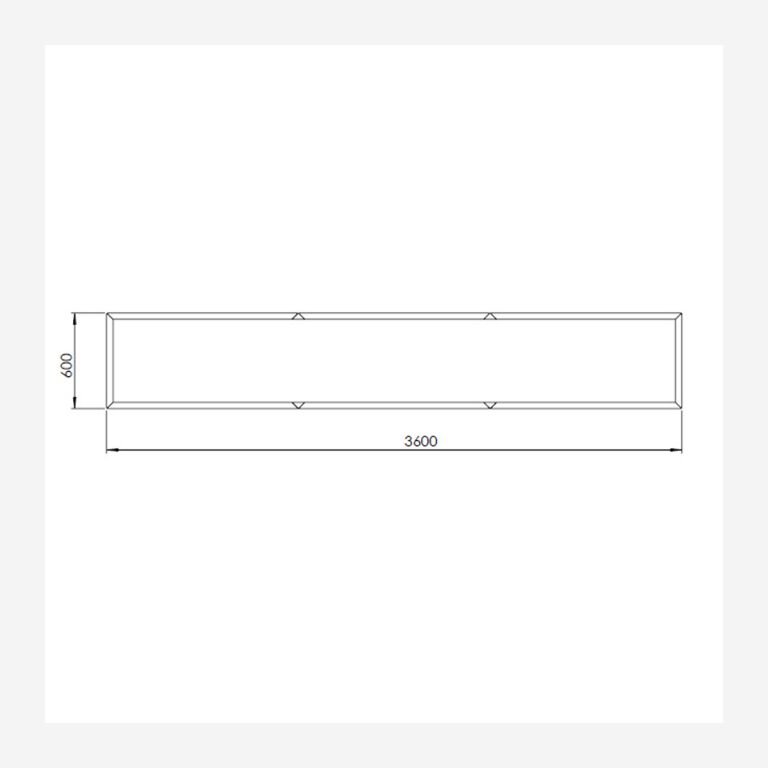 Powder coated steel planter Texas xxl 360 x 60 cm