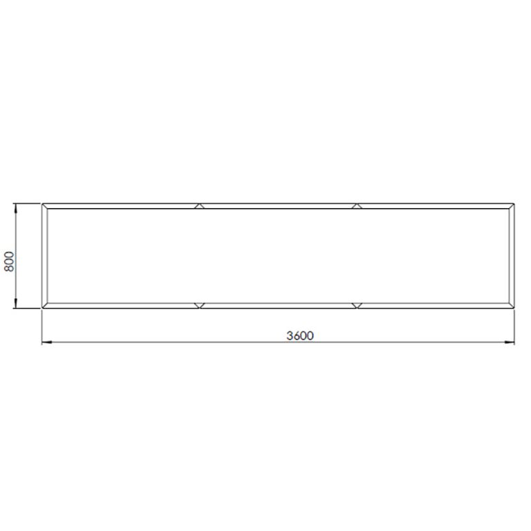 Powder coated steel planter Texas xxl 360 x 80 cm