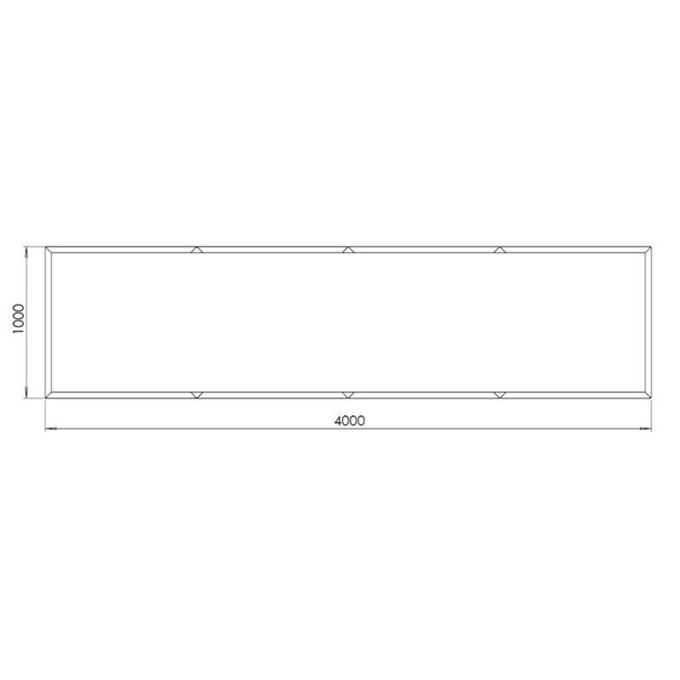 Powder coated steel planter Texas xxl 400 x 100 cm