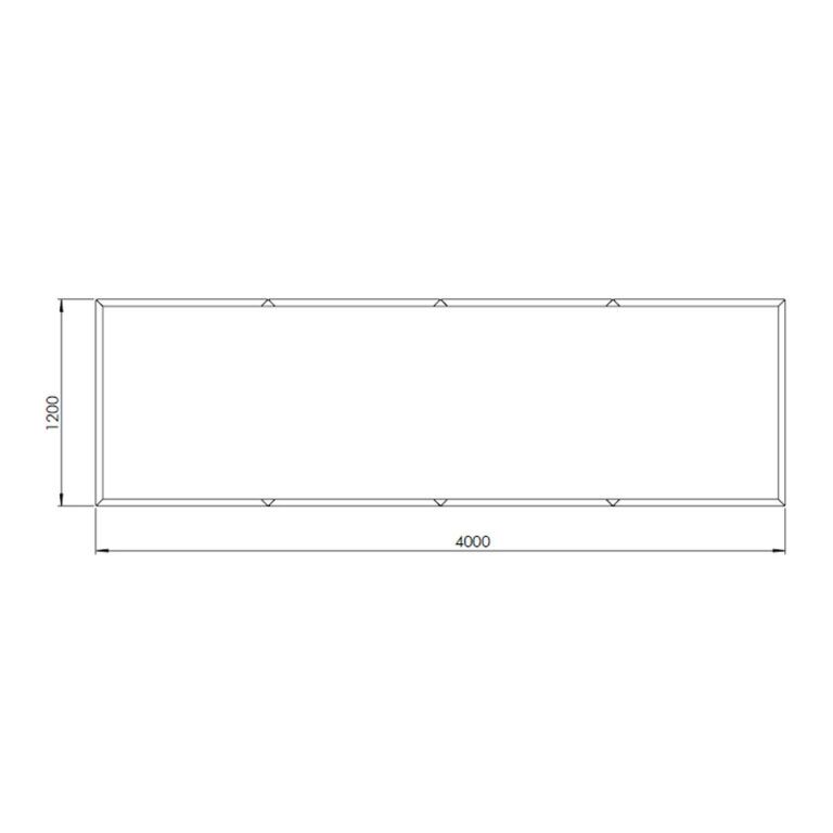 Powder coated steel planter Texas xxl 400 x 120 cm