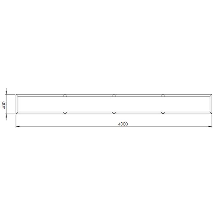 Powder coated steel planter Texas xxl 400 x 40 cm
