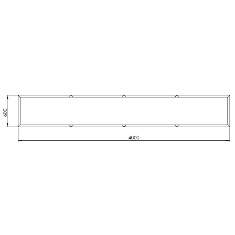 Powder coated steel planter Texas xxl 400 x 60 cm