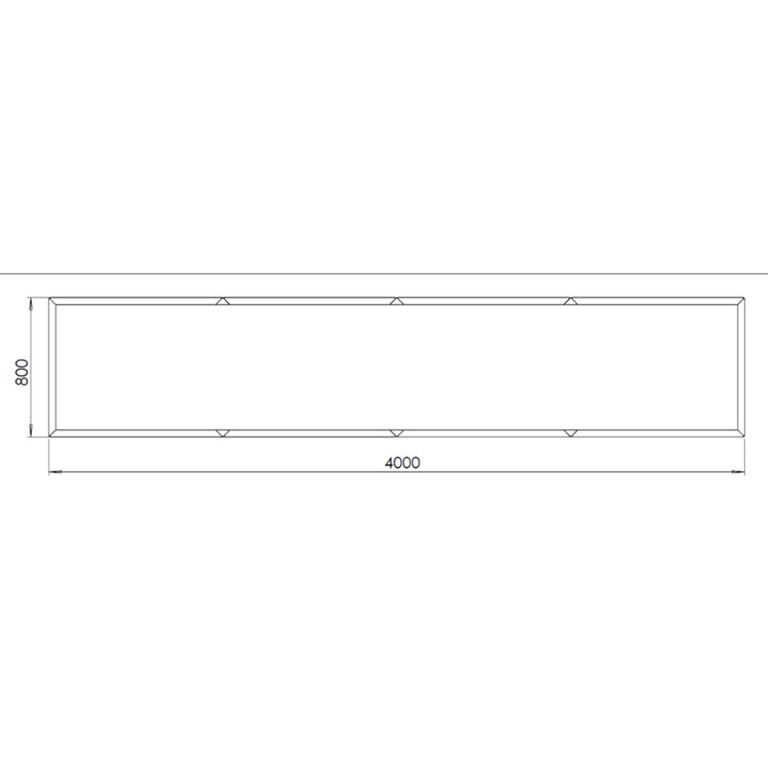 Powder coated steel planter Texas xxl 400 x 80 cm