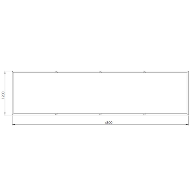Powder coated steel planter Texas xxl 480 x 120 cm