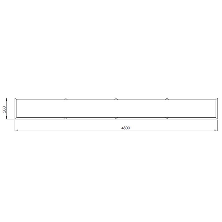 Powder coated steel planter Texas xxl 480 x 50 cm