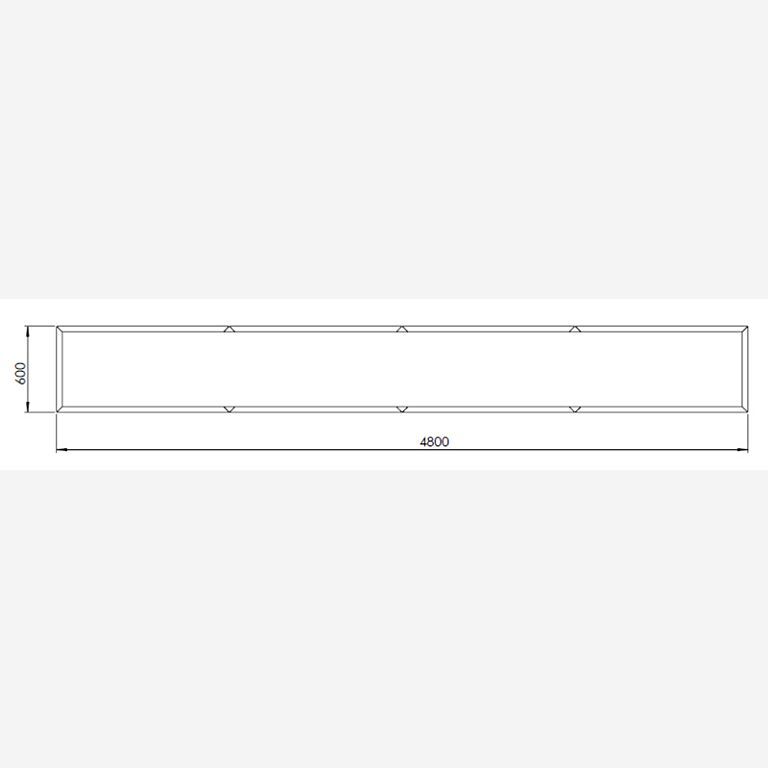 Powder coated steel planter Texas xxl 480 x 60 cm