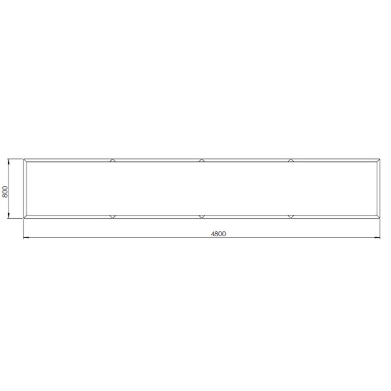 Powder coated steel planter Texas xxl 480 x 80 cm