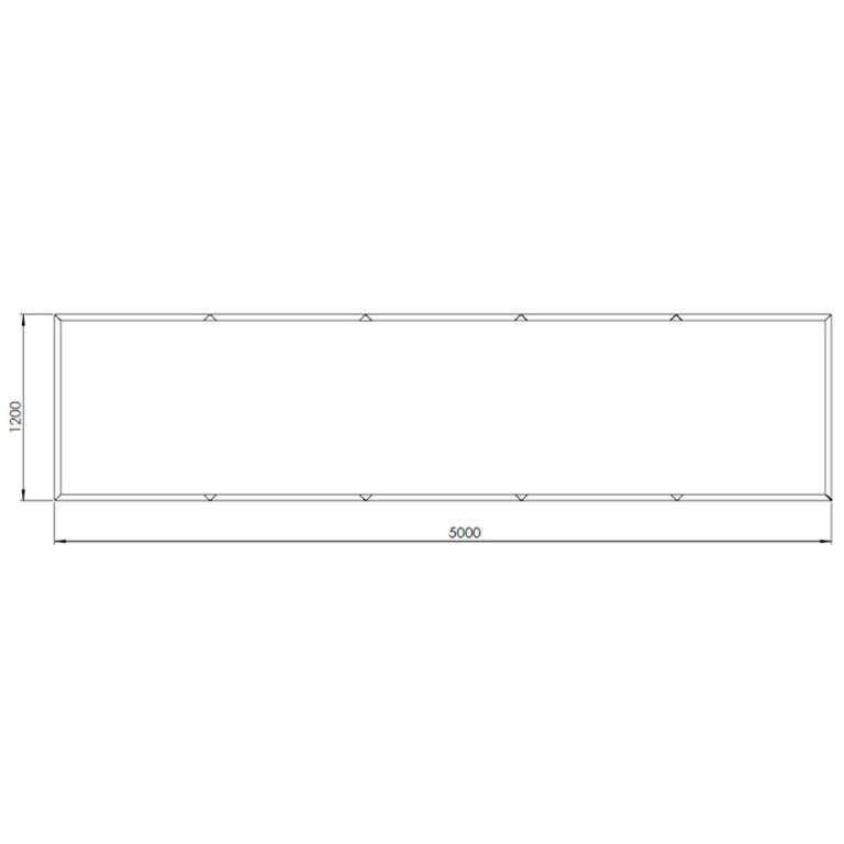 Powder coated steel planter Texas xxl 500 x 120 cm