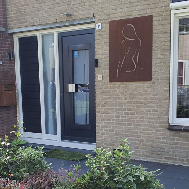 Corten steel wall decor Woman