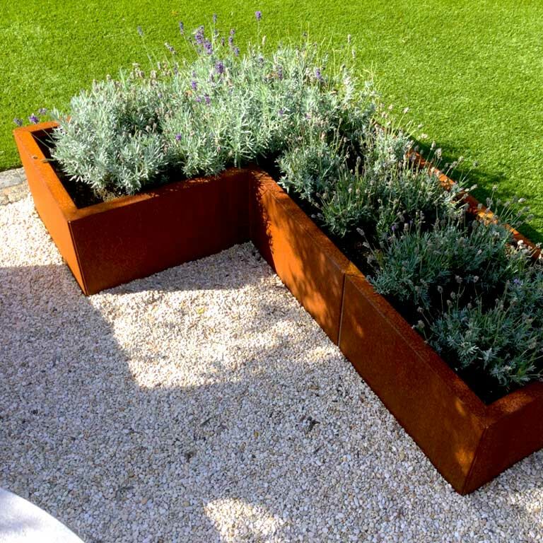 Corten steel planter Kansas 30