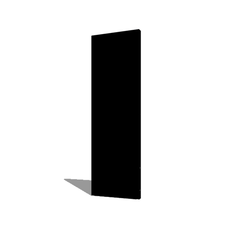 Powder coated steel panel base 60 x 6 x 190 cm