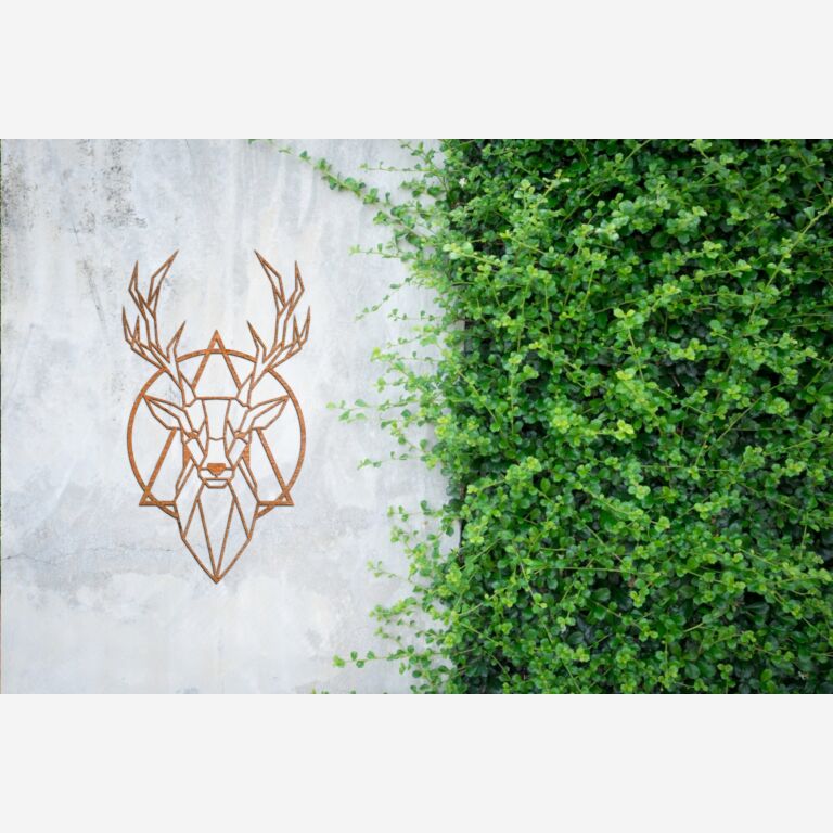 Corten steel wall decor Stag 2.0