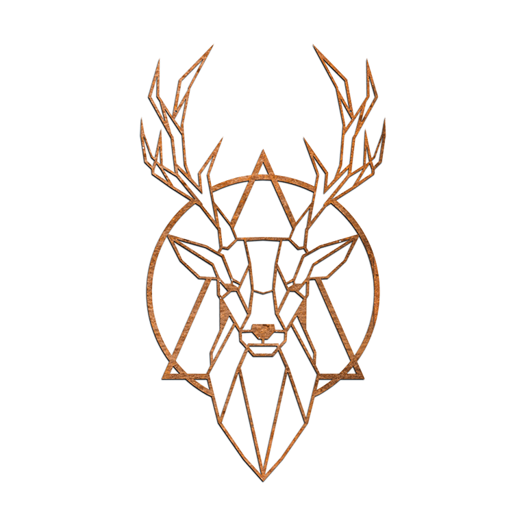 Corten steel wall decor Stag 2.0