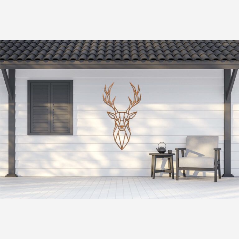 Corten steel wall decor Stag 1.0