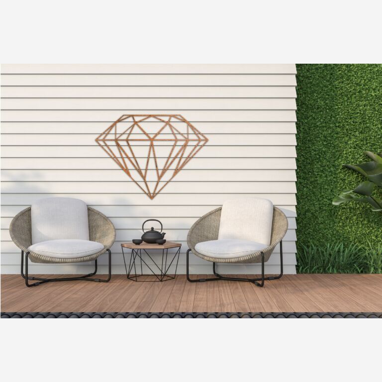 Corten steel wall decor Diamond *OP=OP