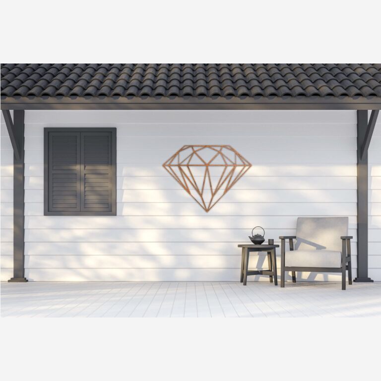 Corten steel wall decor Diamond *OP=OP
