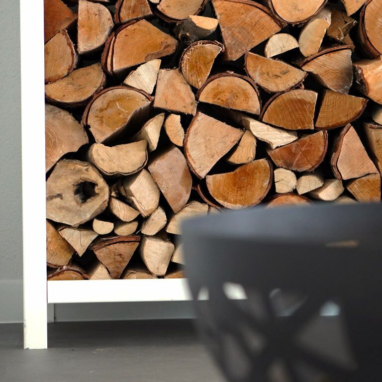 Powder-coated steel log storage Indiana 100 x 120 x 40 cm