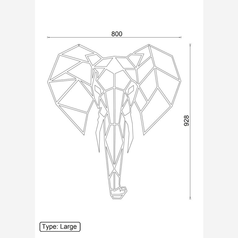 Metal wall decor Elephant 2.0